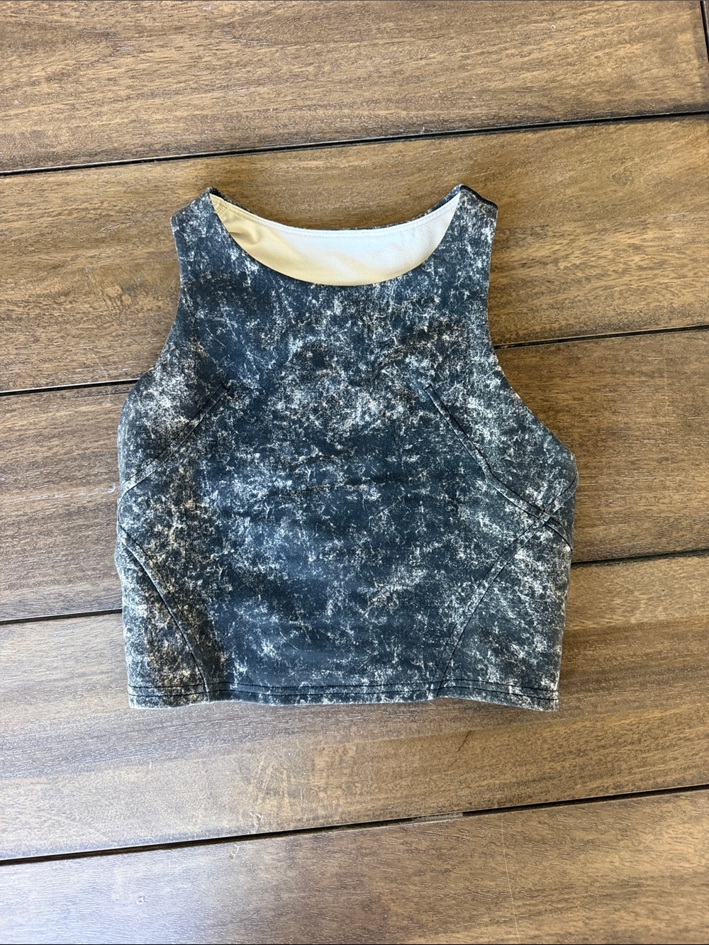 lululemon athletica Black Slate Mineral Wash Crop Tank